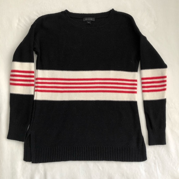 ‼️ LAST CHANCE ‼️Ann Taylor Cotton Sweater with stripes - Picture 2 of 4